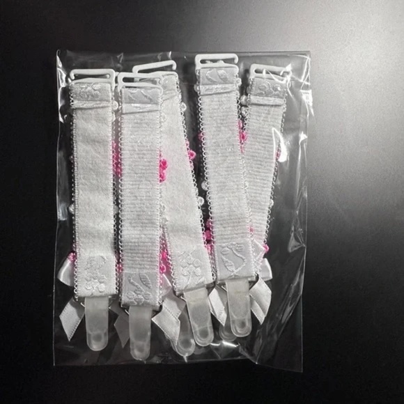 6 pcs. 18cm wide Garter belt straps. With cute pink and white 🌼 daisies - Picture 2 of 7